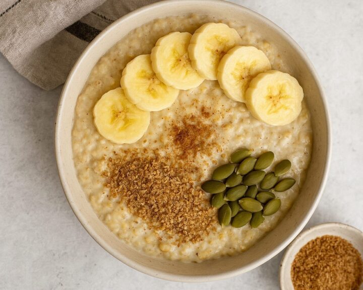 Μπολ με βρώμη, μπανάνα & κολοκυθόσπορους