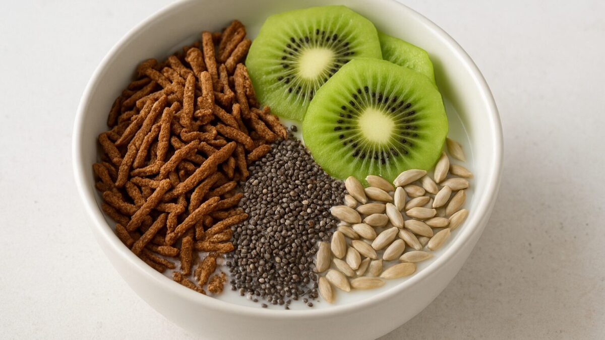 Μπολ πρωινού με all bran και ακτινίδιο